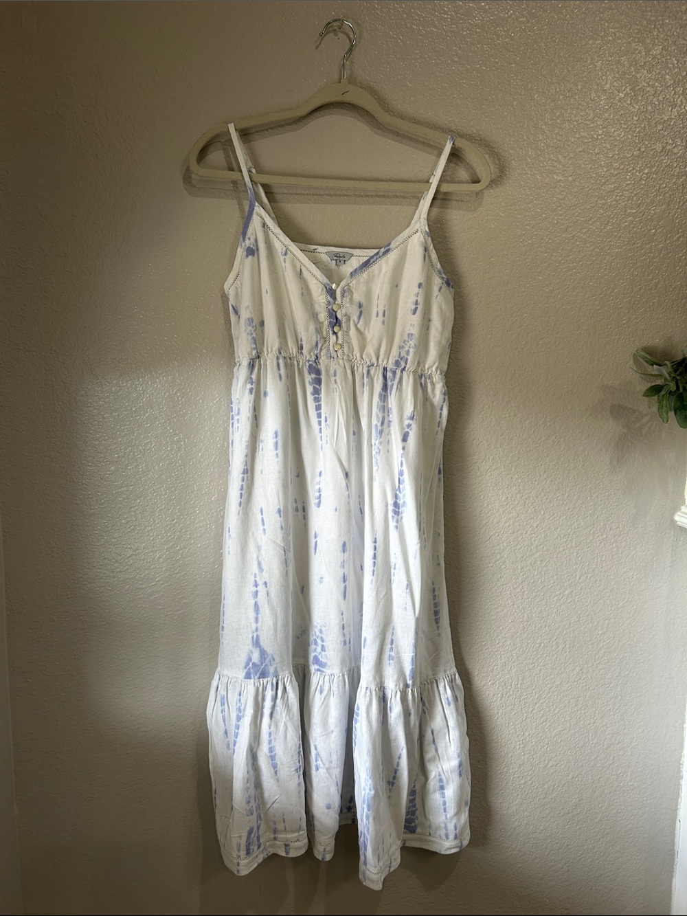 Rails White and Light Blue Tie-Dye Maxi Dress